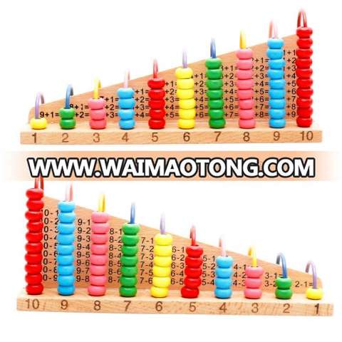 Bead Calculation Frame Kids Wooden Abacus Preschool Educational Counting calculator colourful Toys