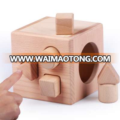 Top Sale In China Wooden Box Toys Kids Beech Wood Unpainted Shape Sorter Block