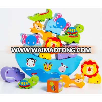 high quality Waimaotong china kids Layers stacked Cognitive Training Educational baby toys Cartoon moon wooden balance blocks game